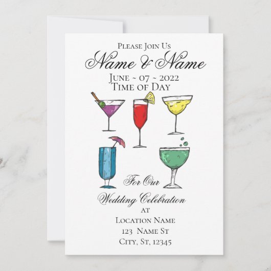 Cocktail Drink Sortiment Thunder_Cove Einladung (Vorderseite)