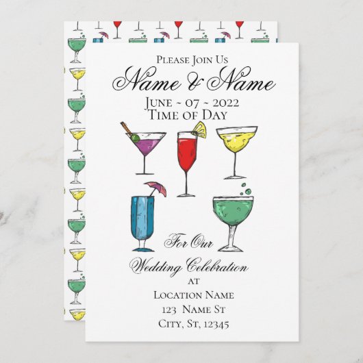 Cocktail Drink Sortiment Thunder_Cove Einladung (Vorne/Hinten)