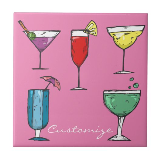 Cocktail Drink Sortiment Thunder_Cove Fliese (Vorderseite)