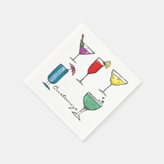 Cocktail Drink Sortiment Thunder_Cove Serviette (Ecke)