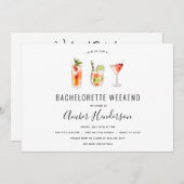 Cocktail Drinks Bachelorette Einladung (Vorne/Hinten)