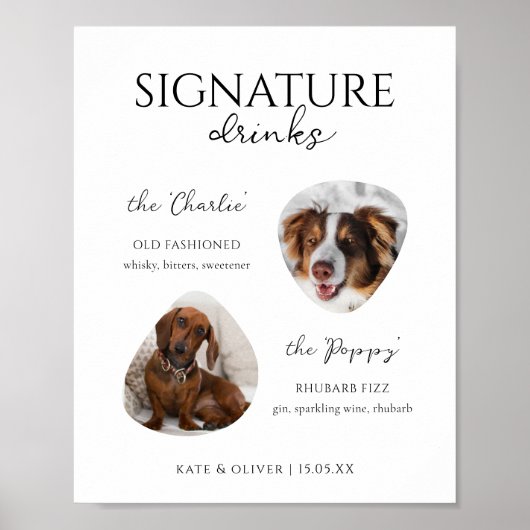 Cocktail Drinks Bar-Zeichen für benutzerdefinierte Poster (Vorne)