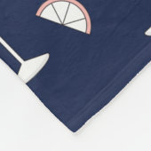 Cocktail Drinks, Brillen & Lemon Slices Navy Fleecedecke (Ecke)
