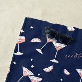 Cocktail Drinks, Brillen & Lemon Slices Navy Strandtuch (Beispiel)