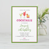 Cocktail Einladung zum Geburtstag (Stehend Vorderseite)
