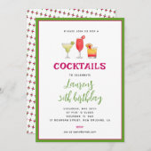 Cocktail Einladung zum Geburtstag (Vorne/Hinten)