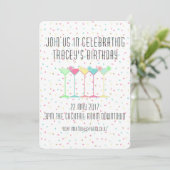 Cocktail-Einladungen, Confetti und Martini Einladung (Stehend Vorderseite)