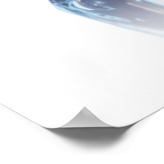 Cocktail Eiswürfel mit Erdbeere Poster (Ecke)