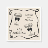 Cocktail Engagement Party Napkins Serviette (Vorderseite)