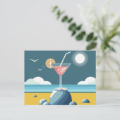 Cocktail Escape - Beach Postcard Postkarte (Stehend Vorderseite)