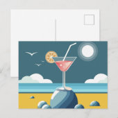 Cocktail Escape - Beach Postcard Postkarte (Vorne/Hinten)