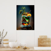 Cocktail-Farbe Poster (Küche)