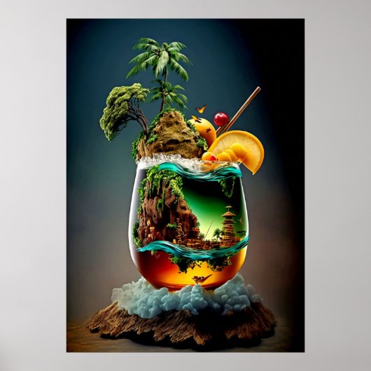 Cocktail Farbige Poster (Vorne)
