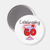 Cocktail feiert 60 Hemden und Geschenke Magnet (Vorderseite/Rückseite)