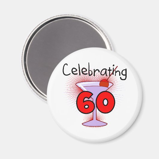 Cocktail feiert 60 Hemden und Geschenke Magnet (Vorderseite/Rückseite)