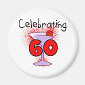 Cocktail feiert 60 Hemden und Geschenke Magnet (Vorne)