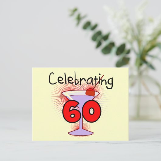Cocktail feiert 60 Hemden und Geschenke Postkarte (Stehend Vorderseite)