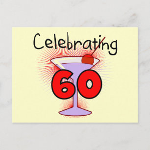 Cocktail feiert 60 Hemden und Geschenke Postkarte
