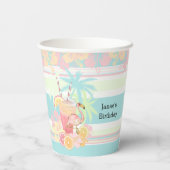 Cocktail Flamingo Summer Pool Beach Tropical Pappbecher (Rückseite)