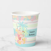 Cocktail Flamingo Summer Pool Beach Tropical Pappbecher (Vorderseite)