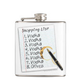 COCKTAIL FLASCHE, WODKA-EINKAUFSZETTEL FLACHMANN (Vorderseite)