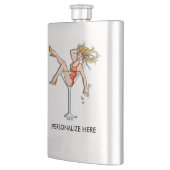 COCKTAIL FLASK - MÄDCHEN IN EINEM MARTINI-GLAS 2 FLACHMANN (Links)