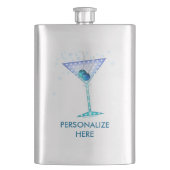 COCKTAIL FLASKS, BLUE MARTINI DESIGN FLACHMANN (Vorderseite)