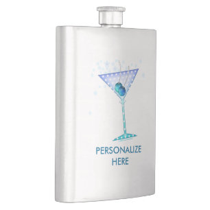 COCKTAIL FLASKS, BLUE MARTINI DESIGN FLACHMANN