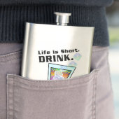 COCKTAIL FLASKS, das Leben ist Kurz. GETRÄNK. Flachmann (Beispiel)