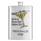 COCKTAIL FLASKS Dinner! Oliven? Mittel oder selten Flachmann (Vorderseite)