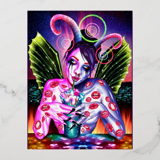 Cocktail Folien Feiertagspostkarte (Vorderseite)