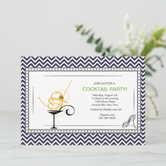 Cocktail-formale Einladung (Stehend Vorderseite)