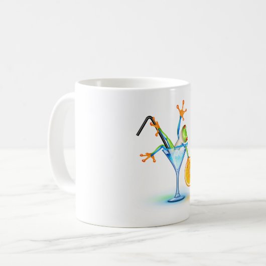 Cocktail Frosch Kaffeetasse (Vorderseite Links)
