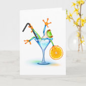 Cocktail-Frosch Karte (Gelbe Blume)