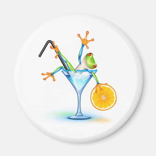 Cocktail Frosch Magnet (Vorne)