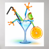 Cocktail Frosch Poster (Vorne)