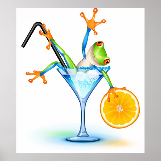 Cocktail Frosch Poster (Vorne)