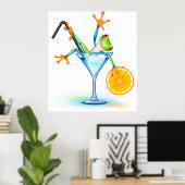 Cocktail Frosch Poster (Heimbüro)