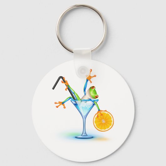 Cocktail Frosch Schlüsselanhänger (Vorderseite)