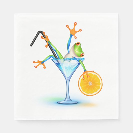 Cocktail Frosch Serviette (Vorderseite)