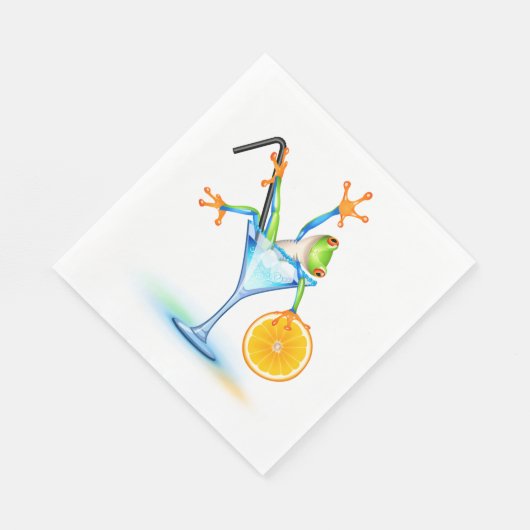 Cocktail Frosch Serviette (Ecke)