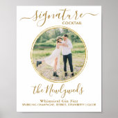 Cocktail für Hochzeiten Gold Custom Foto Bar Poster (Vorne)