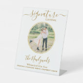 Cocktail für Hochzeiten Gold Custom Foto Bar Sockelschild (Vorderseite)