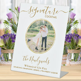 Cocktail für Hochzeiten Gold Custom Foto Bar Sockelschild