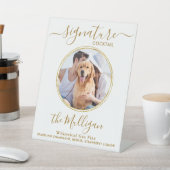 Cocktail für Hochzeitsfeiern Gold Custom Pet Foto Sockelschild (In SItu)