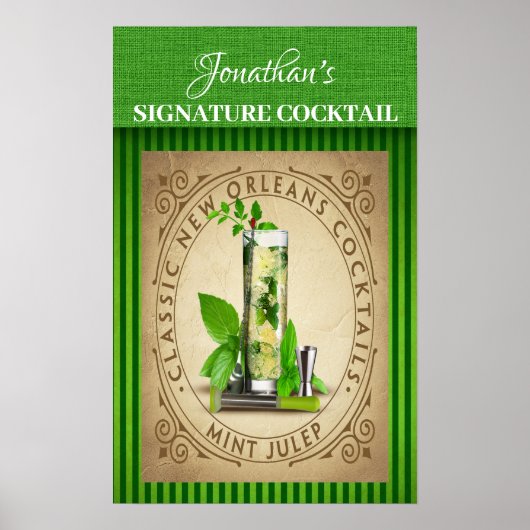 Cocktail für Vintage Signaturen Poster (Vorne)