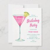 Cocktail-Geburtstag Einladung (Vorderseite)
