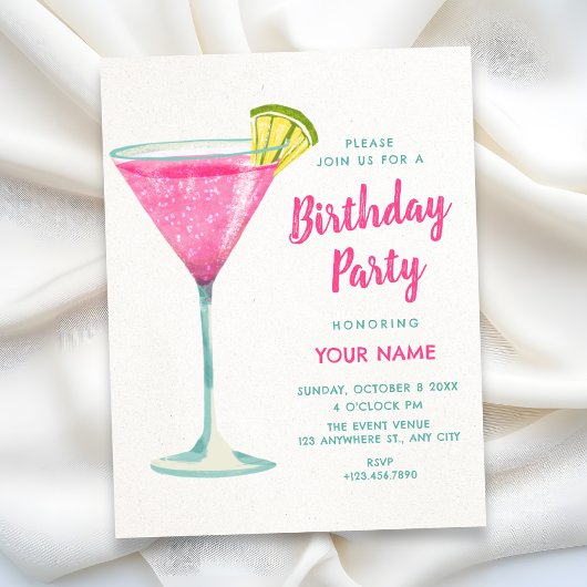 Cocktail-Geburtstag Einladung