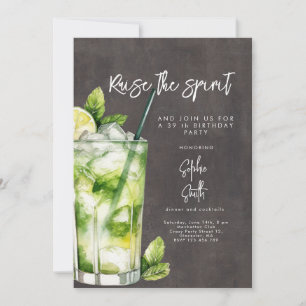 Cocktail-Geburtstagsfeier Wasserfarbe Einladung