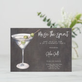 Cocktail Geburtstagsparty Aquarell Einladung (Stehend Vorderseite)